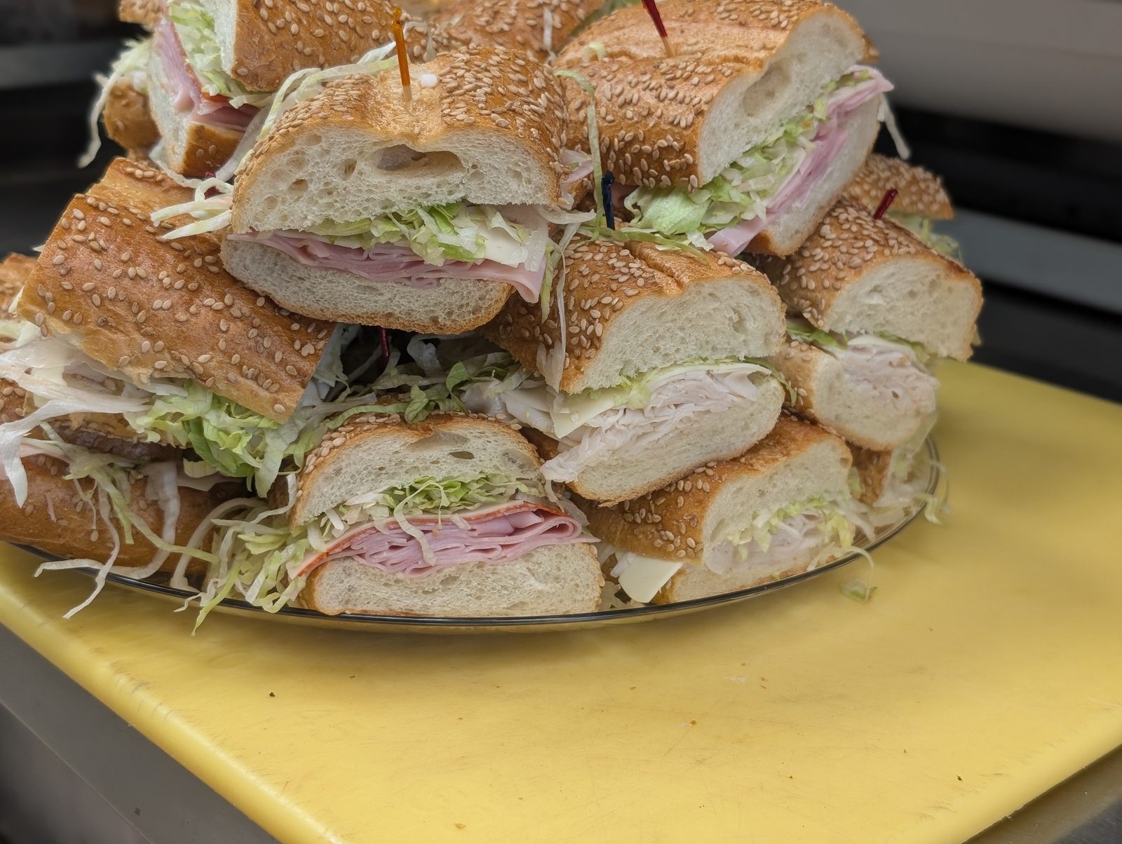 Hoagie tray for teacher appreciation from Sak's Deli