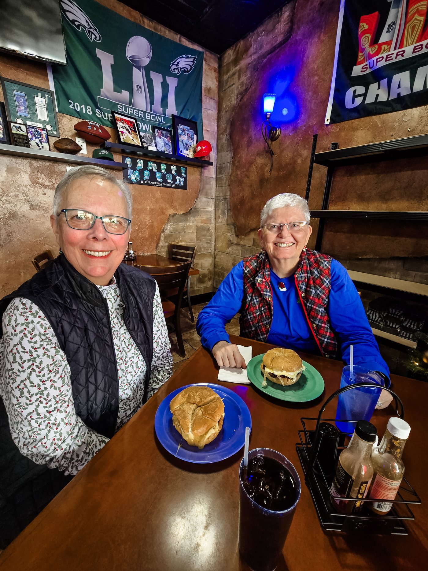Two regulars out for lunch at Sak's Deli