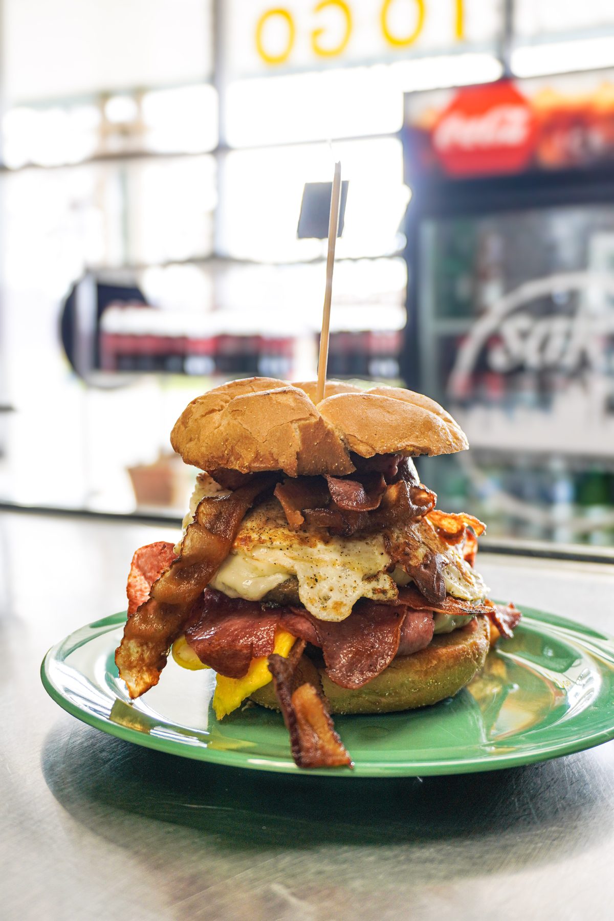 Loaded breakfast sandwich at Sak's Deli