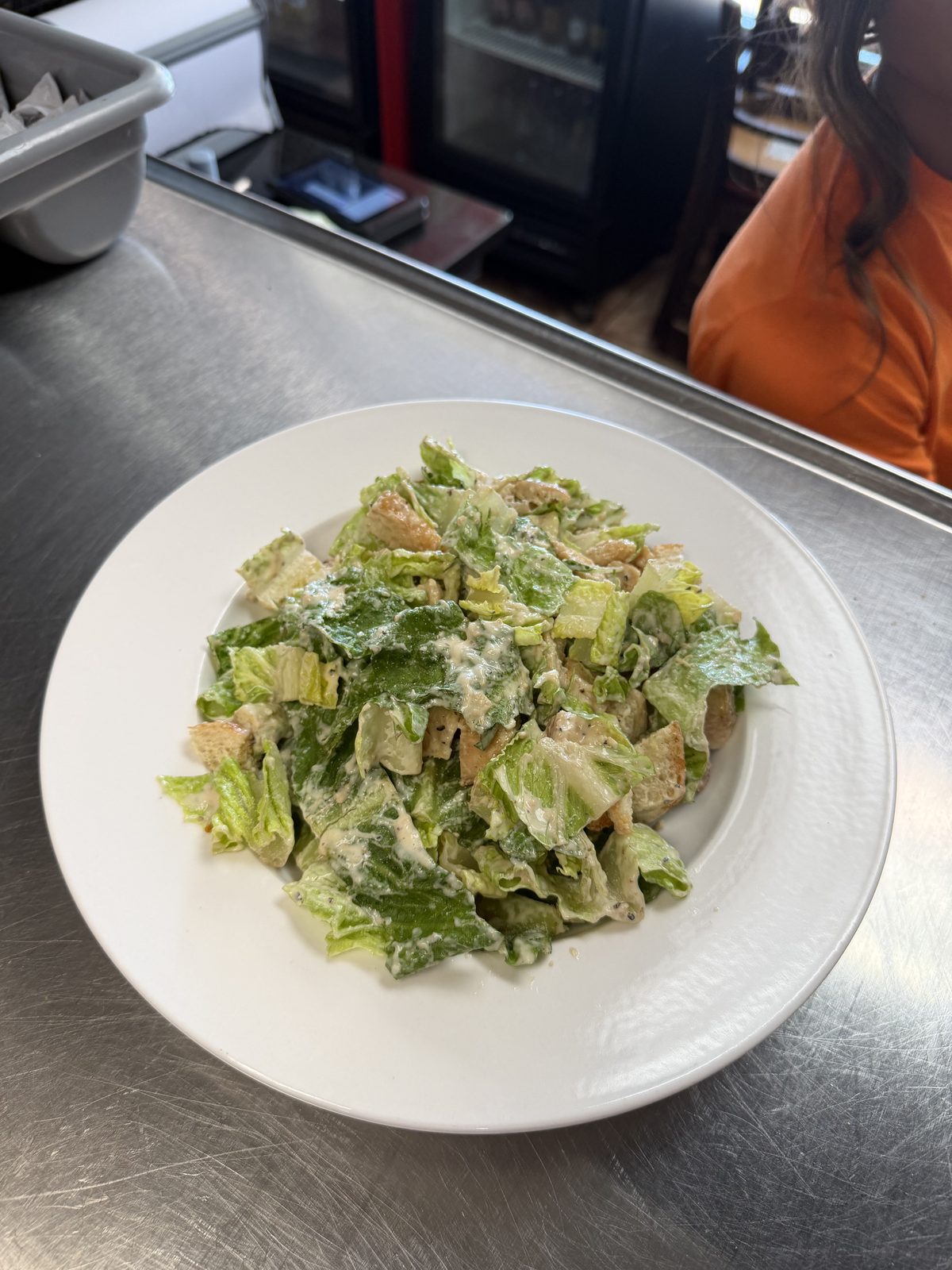 Chicken caesar salad at Sak's Deli